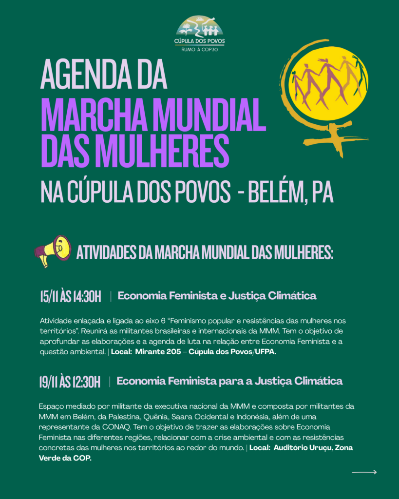 Agenda da Marcha Mundial das Mulheres na Cúpula dos Povos em Belém, Pará